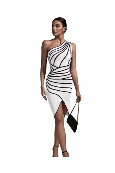 Woman's Fashion Λευκό Καλοκαιρινό Μίνι Βραδινό Φόρεμα