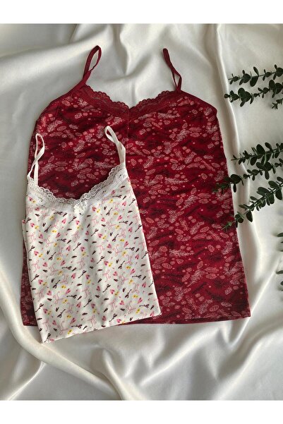 Gold Night Women's Cotton Strappy Patterned Athlete Undershirt 2-Pack