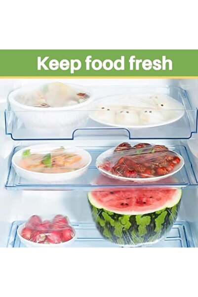 Yıldızan 100 Pack Reusable Elastic Plastic Bowl Covers – Clear, 12X30 Cm, Air...