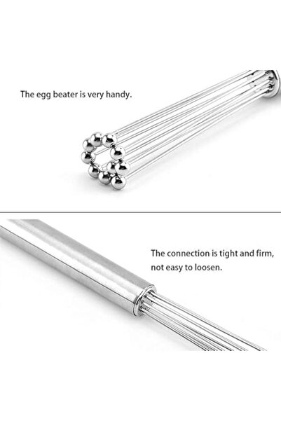 Yıldızan Msa Shop Stainless Steel Egg Beater 25-30 cm Long Handle One-Piece S...