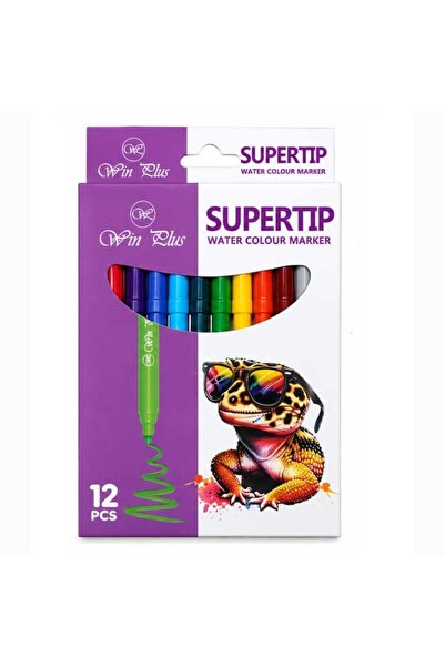 winplus Win Plus 12 pcs Supertip Water Colour Marker, Assorted, SP-11