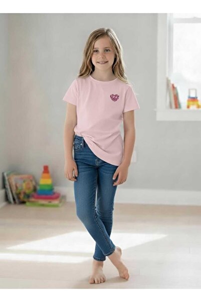 difa kids Girl's Basic T-Shirt Short Sleeve Crew Neck