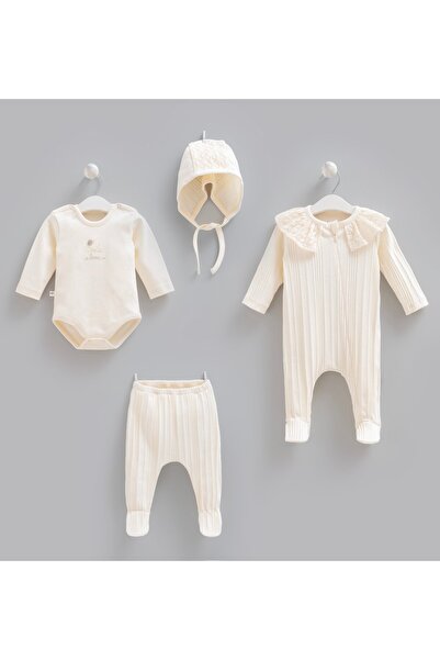Caramell 100% Cotton 4-Piece Overalls Beti Set Beige