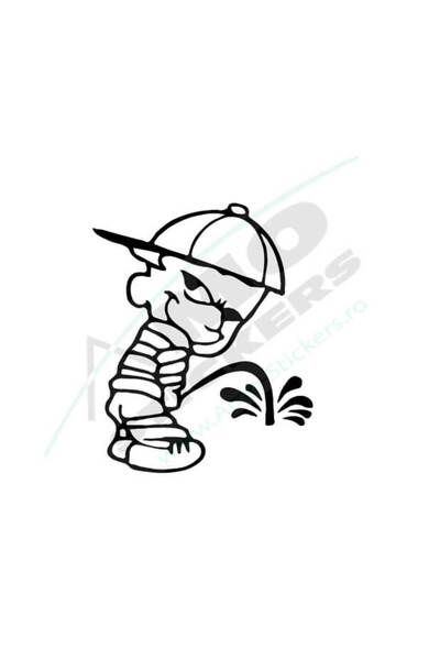 Amo-Stickers Sticker Auto Copil face pipi 25cm Gri inchis