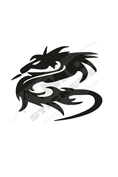 Amo-Stickers Sticker Dragon 25cm Gri inchis
