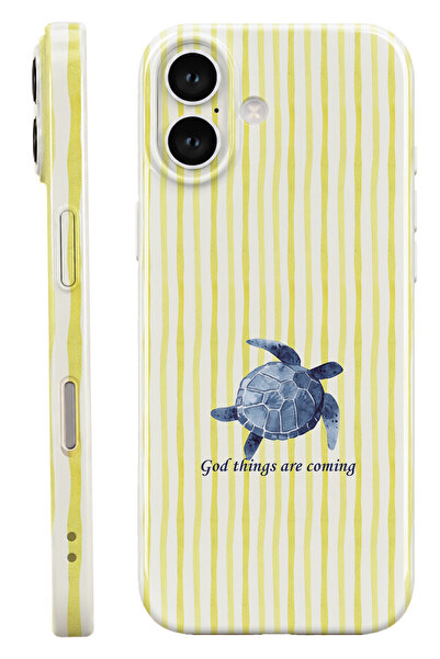 WANNA PROTECT iPhone 16 Turtle Protect Slim Parlak Tam Kaplayan Baskı Kamera ...