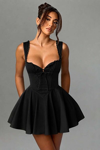 FashionForYou Κοντό φόρεμα babydoll SELVIA, με κουμπιά και ρυθμιζόμενη εφαρμο...