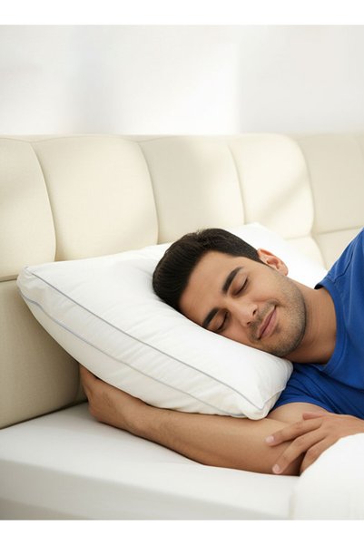Medical Sleep قطعتان من وسائد السرير مع خط فضي مزدوج 100% قطن - 1200 جرام - 75x50 سم