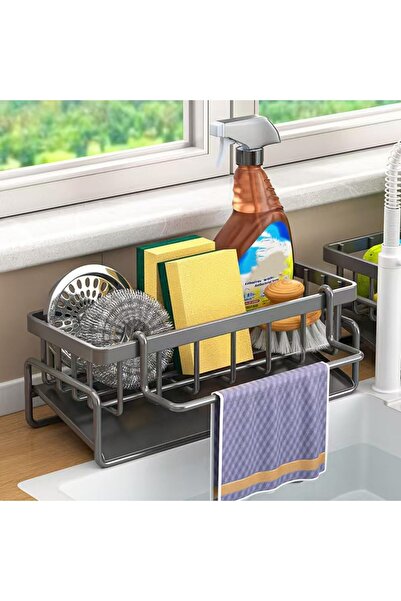 Arabest Kitchen Sink Caddy Organiser with Self Draining Tray, Sponge Holder, ...