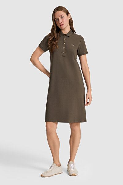 U.S. Polo Assn. Women's Dark Khaki Knitted Dress 50323538-Vr111
