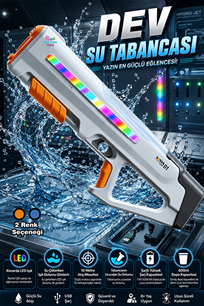 Brother Toys Dev Boy Otomatik Atış Yapan Işıklı Elektrikli 10 Metre Menzil 60...