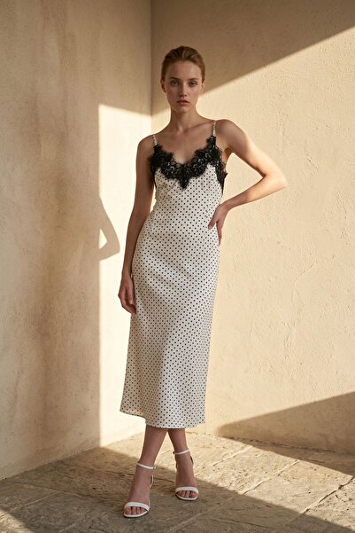 Hiccup My Fashion Women's Polka Dot Chiffon Long Dress
