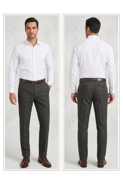 SEYİS RAMOLLİ ERKEK BABA KIŞLIK KUMAŞ PANTOLON KLASİK KESİM RAHAT KALIP GABARDİN