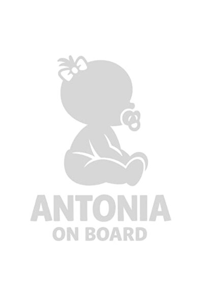 OEM Autocolant decorativ auto  "ANTONIA LA BORD ", M2, 10cm, Alb