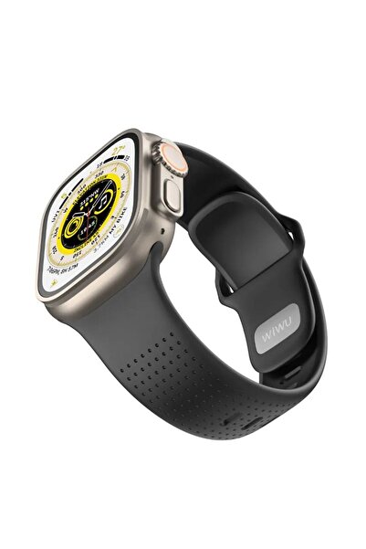 WIWU Λουράκι Comf Secur Σιλικόνης Μαύρο Apple Watch 44/45/46/49mm