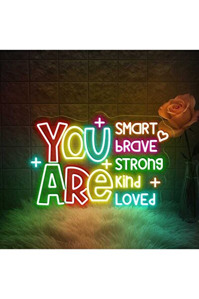 Slasa You Are Kind LED Neon Sign with 6mm Acrylic Base, Classroom Teacher Wal...