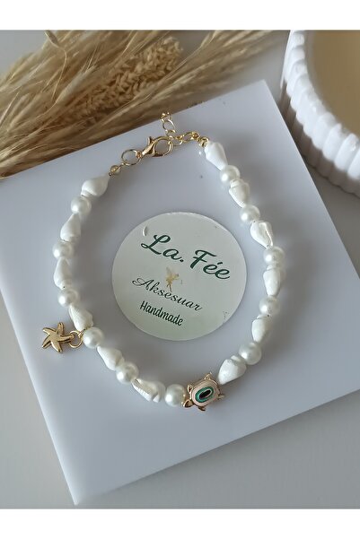 La fee aksesuar Sea Shell Starfish Turtle Pearl Anklet