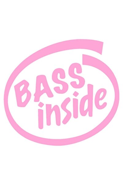 OEM Autocolant decorativ auto  "BASS INSIDE ", 10cm, Roz
