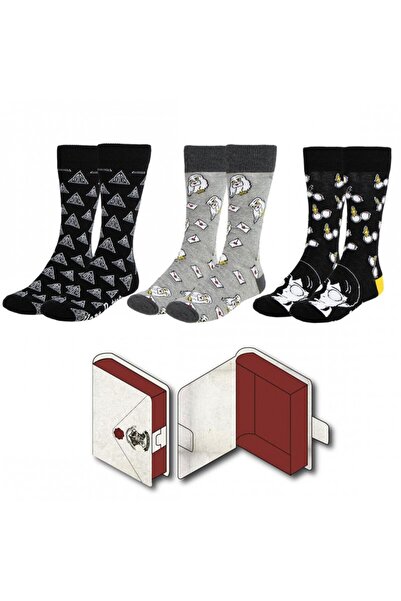 Cerda Set 3 perechi de șosete Harry Potter Hallows, 36-43 EU, Multicolor