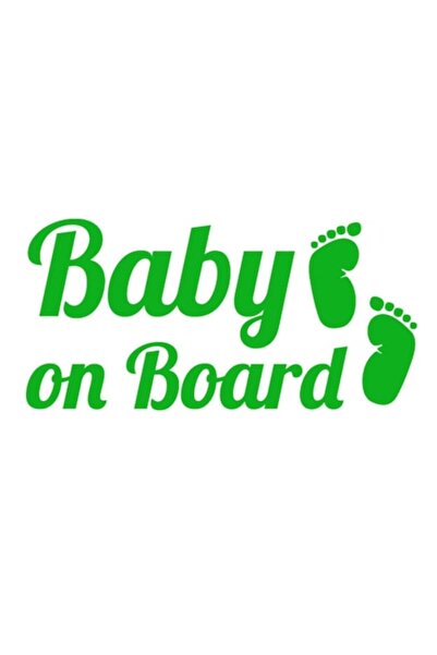 OEM Autocolant decorativ auto  "BEBE LA BORD ", M10, 10cm, Verde