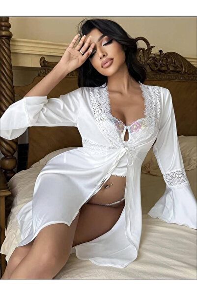 Woman's Fashion Χειμερινή Γυναικεία Λευκή Ρόμπα