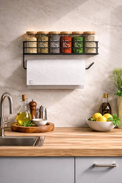 KILINÇ STORE Paper Roll Towel Holder with Adhesive Shelf Napkin Holder Towel ...