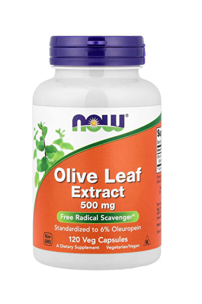 Now Foods Herbal, Olive Leaf Extract 500 mg, Free Radical Scavenger, 120 Veg ...