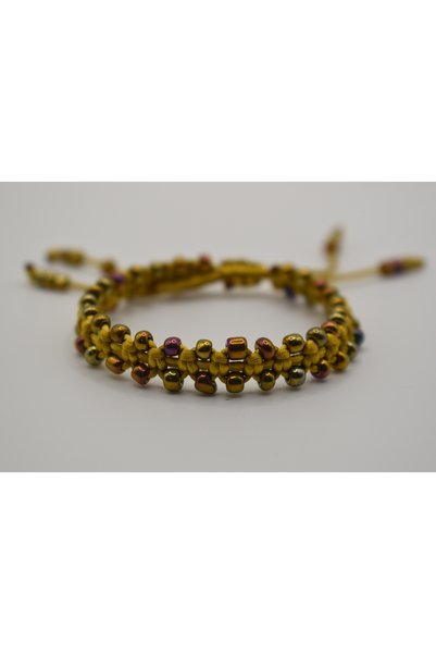 Designed Handmade Double-Row Beaded Macramé