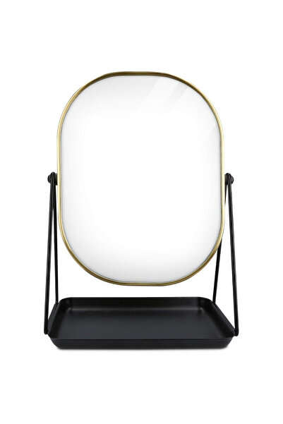 Navaris Oglindă cosmetică, 360 °   Rotativ, oval, cu bază metalică și tavă pe...