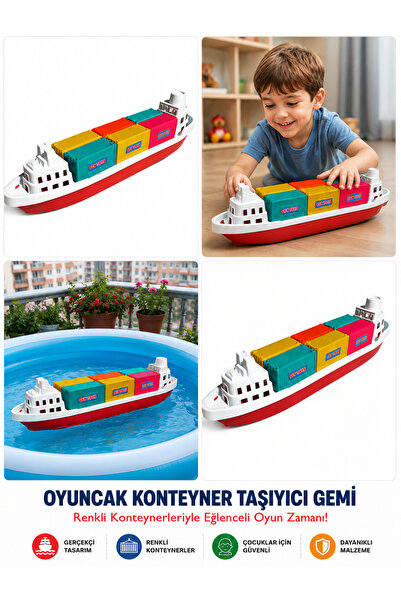 Erzi Oyuncak Konteyner Taşıyıcı Gemi – 40 cm