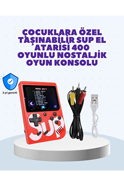shopwave Şarjlı Taşınabilir El Oyun Konsolu 400 Oyun