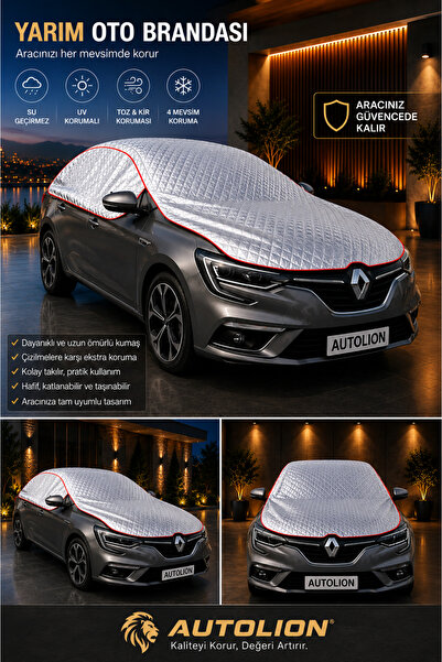 AUTOLION Half-Auto Tarpaulin Shiny Fabric Sun Protection Compatible with Suv ...