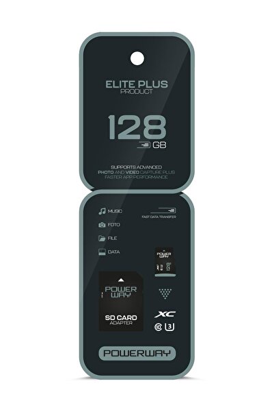 POWERWAY Profesyonel Elite 128 GB Araç kamerası + Drone uyumlu Hafıza Kartı C...