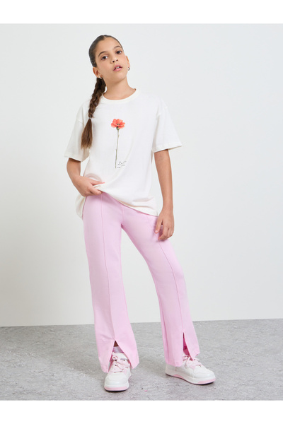 Styli Teen Girls Oversized T-Shirt and Flared Leggings Set