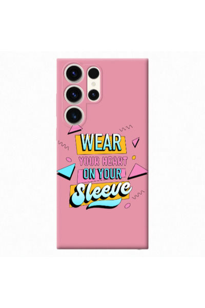 Other Samsung S23 Ultra Wear Your Heart Pink Colored Silicone TPU Θήκη