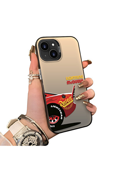 ucuc iPhone 13/14 Uyumlu Sert Akrilik Arka Silikon Kenar Lens Koruma Kılıf