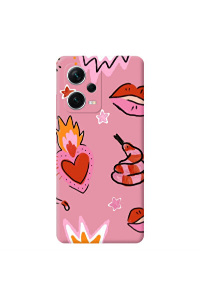 Other Xiaomi Poco X5 Snake heart Pink Colored Silicone TPU Θήκη