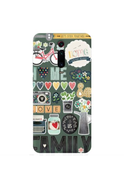 Other Xiaomi Mi 9T Pro Family love home Dark Green Colored Silicone TPU Θήκη
