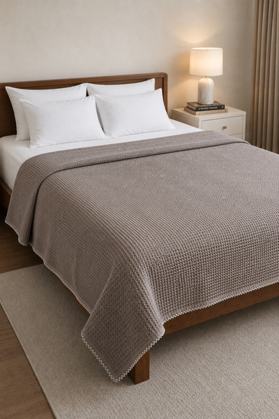 Motif Mağaza 100% Cotton Double Waffle Pike Bedspread 180X230 cm