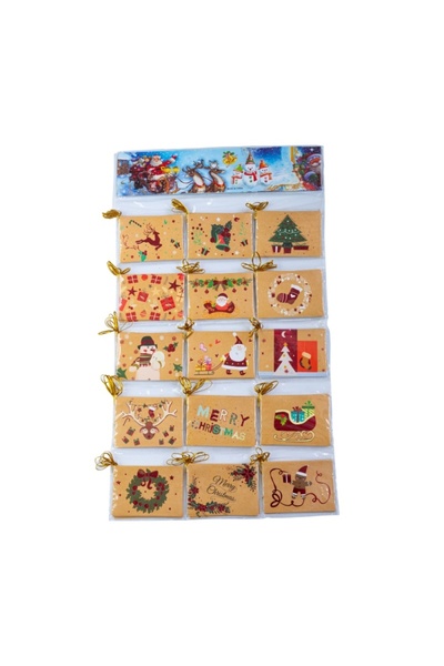 MC Micostore Felicitari CNX 8333, mini Kraft motive Craciun, 6.7x9.4cm, set 1...