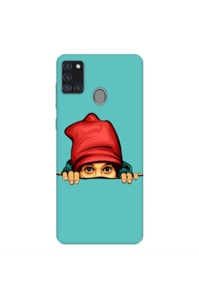 Other Samsung A21S Hidden Girl Turquoise Colored Silicone TPU Θήκη