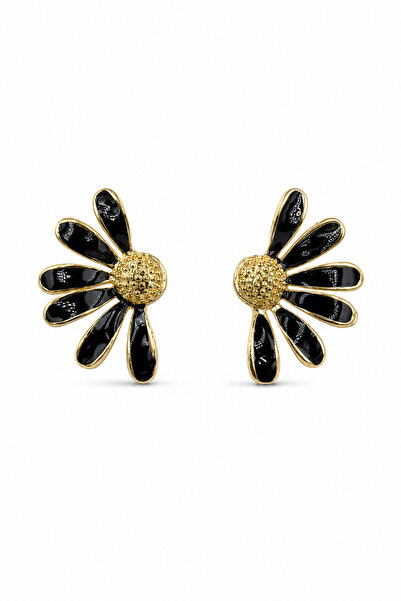 Jack Ferrero Black Enamel Embellished Yellow Color Half Daisy Design Women's ...