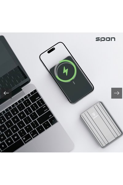 Spon باور بانك 10000mAh بشحن سريع ولاسلكي
