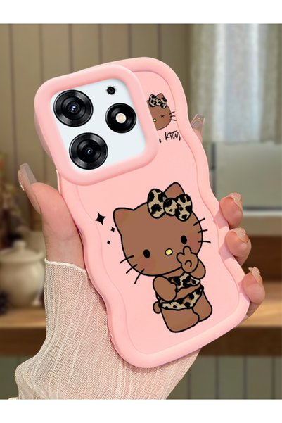 Hontinga Tecno Spark 10 Pro Compatible Case Camera Protector Pink Silicone Co...