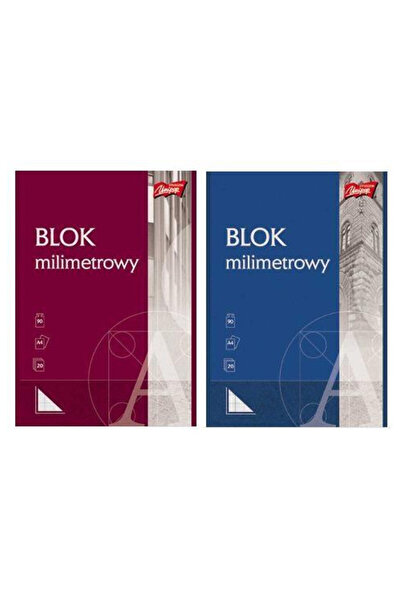 OEM Bloc milimetrowy UNIPAP A4, 20 foi, grila 1 mm, multicolor, 10 buc