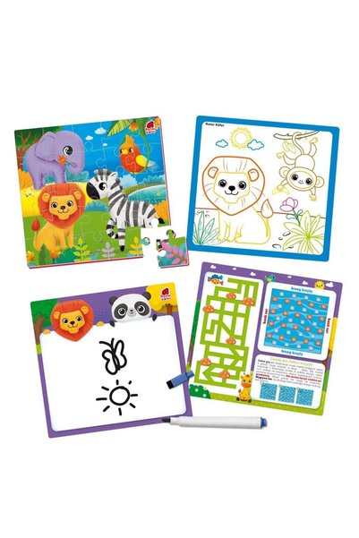 OEM Jucărie creativă 4 în 1 Zoo cu leopardul și felinul pentru copii 3+ ani