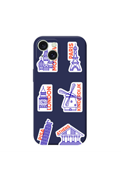 Other Apple iPhone 15 Plus Pisa Athens Dark blue Colored Silicone TPU Θήκη