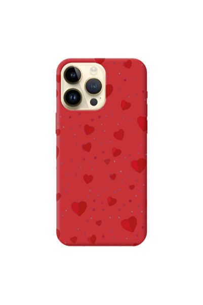 Other Apple iPhone 13 Pro Max Dot hearts Red Colored Silicone TPU Θήκη