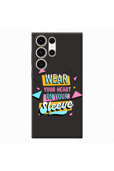 Other Samsung S23 Ultra Wear Your Heart Black Colored Silicone TPU Θήκη