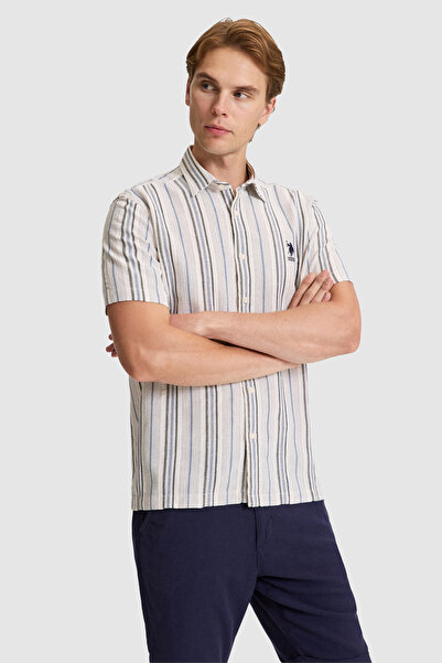 U.S. Polo Assn. Men's Blue Short Sleeve Shirt 50320306-Vr036